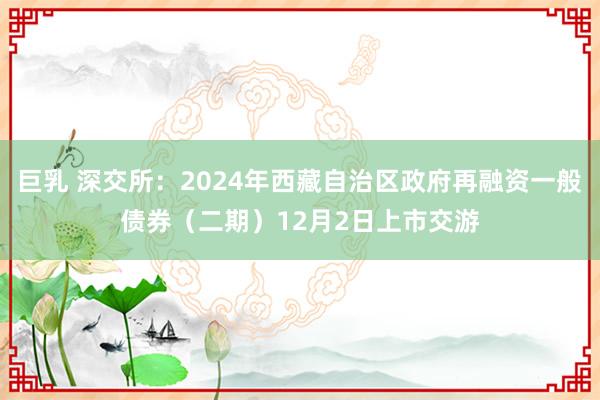 巨乳 深交所：2024年西藏自治区政府再融资一般债券（二期）12月2日上市交游