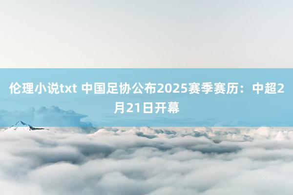 伦理小说txt 中国足协公布2025赛季赛历：中超2月21日开幕