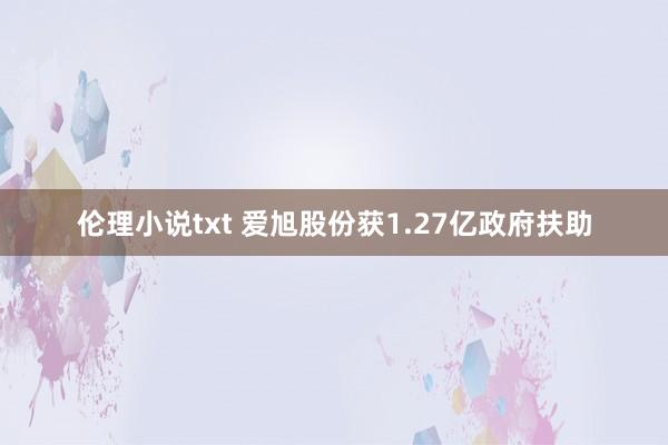 伦理小说txt 爱旭股份获1.27亿政府扶助