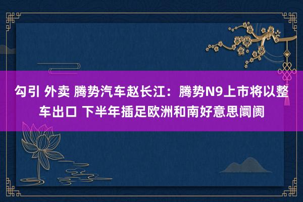 勾引 外卖 腾势汽车赵长江：腾势N9上市将以整车出口 下半年插足欧洲和南好意思阛阓