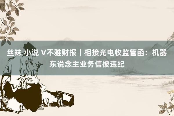 丝袜 小说 V不雅财报｜相接光电收监管函：机器东说念主业务信披违纪