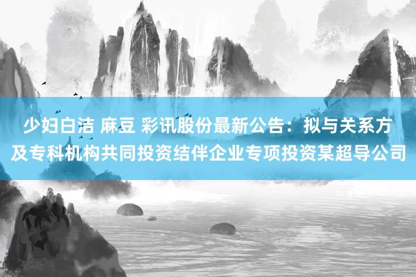 少妇白洁 麻豆 彩讯股份最新公告：拟与关系方及专科机构共同投资结伴企业专项投资某超导公司
