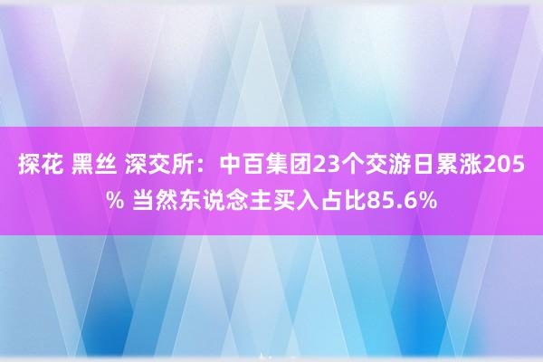 探花 黑丝 深交所：中百集团23个交游日累涨205% 当然东说念主买入占比85.6%