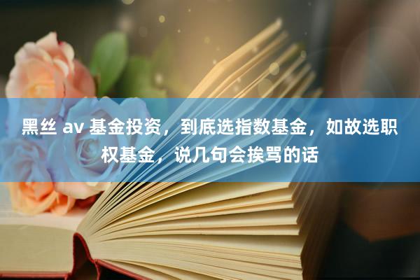 黑丝 av 基金投资，到底选指数基金，如故选职权基金，说几句会挨骂的话